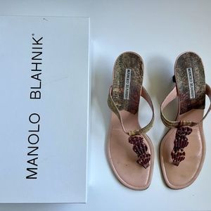 Manolo Blahnik Coral Snake Thong